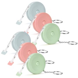 Pack of 6 Tape Measure Body 200 cm / 79 Inches Double-Sided Tape Measure with Key Ring Retractable Soft Tape Measure for Sewing for Height, Clothing, Bust Size, Head Circumference, Length Measurement