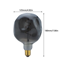 Lxcom Lighting E26/E27 4W Dimmable LED Vintage Edison Light Bulb 40W Equivalent G125 Smoky Glass Spiral Filament Decorative Lamp Bulb Warm White 2300K for Bar Restuarant Home Decoration, 1 Pack