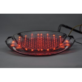 TOPZONE Motorcycle Tail Light Smoke LED Sequential Taillight with Integrated Turn Signal For HONDA 2007-2018 CBR 600RR;Above exhaust conversion