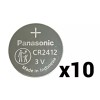 Panasonic 10 TEN PANASONIC CR2412 BULK CR 2412 3V LITHIUM