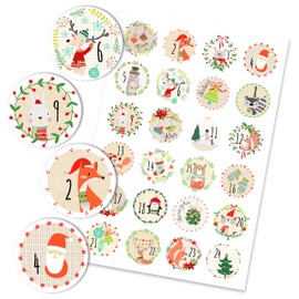 Papierdrachen 24 Adventskalender Zahlen Sticker - Bilder verspielt Nr 22 - Aufkleber 4 cm - zum Basteln und Dekorieren