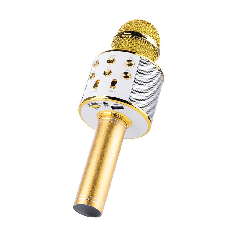 Ginga Micrófono Inalámbrico Karaoke con Bocina Bluetooth Incluida, Múltiples Funciones