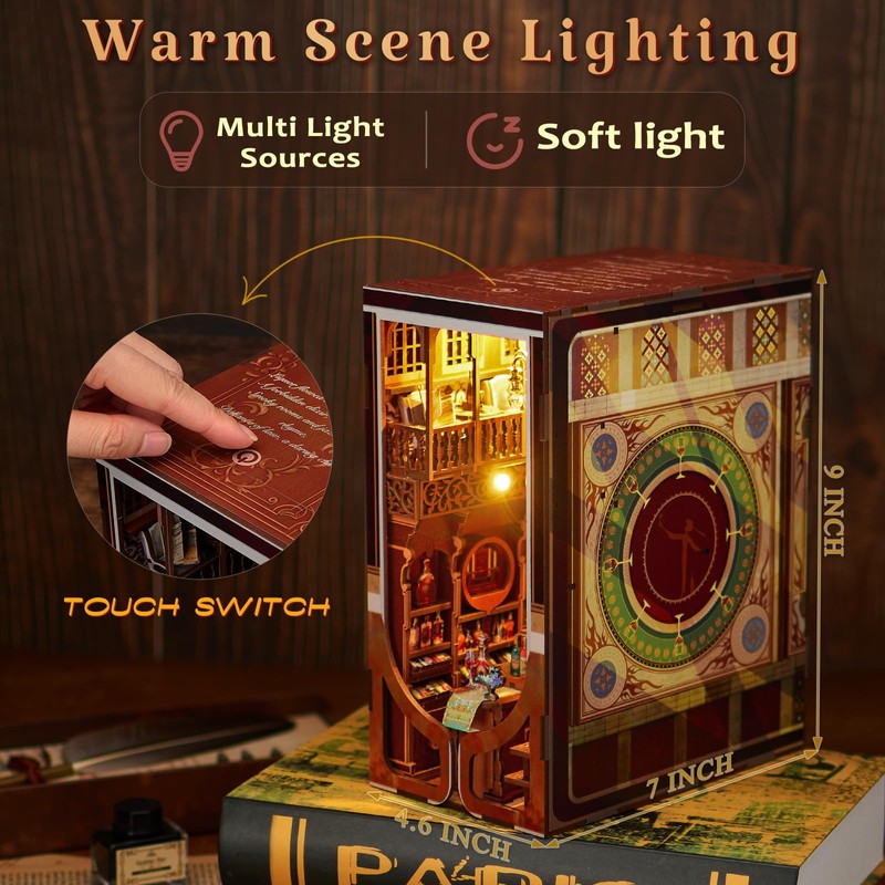 MiniCity DIY Book Nook Kit for Adults, 3D Wooden Puzzle