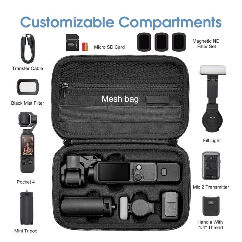 Protective Carrying Case for DJI Osmo Pocket 4 Portable Hard