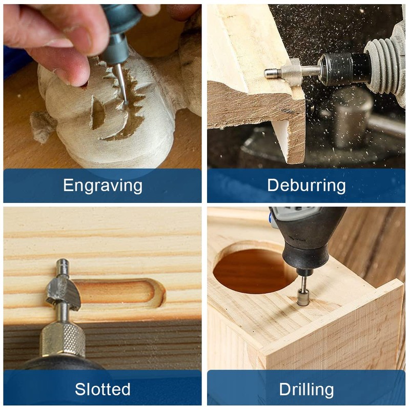 Wood Carving Bits Engraving Router Bit, 20pcs HSS Different Rotary