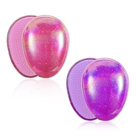 2 Pieces Round Hair Brushes, No Pull On Straightening Comb Needed Anti-Static Head Massage Brush for Women and Kids, Suitable for Long Hair, Curly Hair (Starry Sky Powder