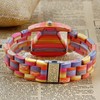 Tiong Women's Watch with Wooden Design, Colourful Wooden Watch with