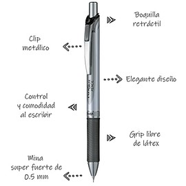 Pentel Lapicero Energize Pencil Color Negro Blíster Pack con 01 Pieza-PL75BP-A