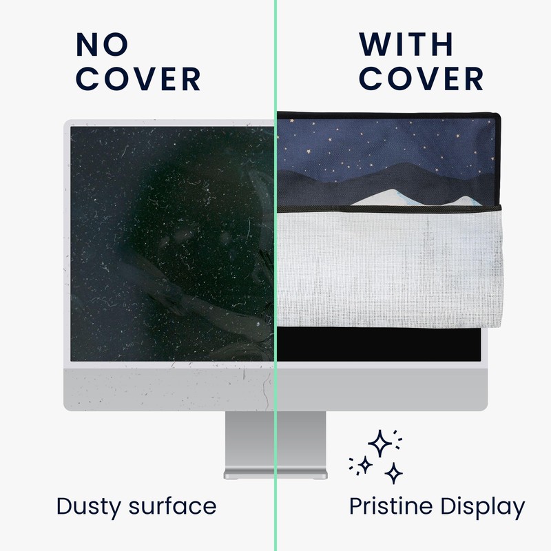kwmobile Dust Cover for 31-32" monitor - Linen Monitor Protector