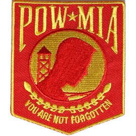 POW MIA Red & Yellow Patch (2.5 X 3 Inch) $4.95 with Free Freight from San Diego Leather