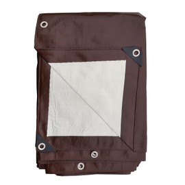 10' x 14' Brown & White Reversible Heavy Duty Tarp