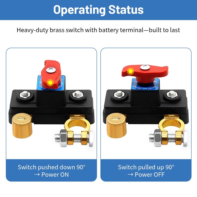 2Pcs Car Battery Cut Off Switch, Car Battery Power Cut