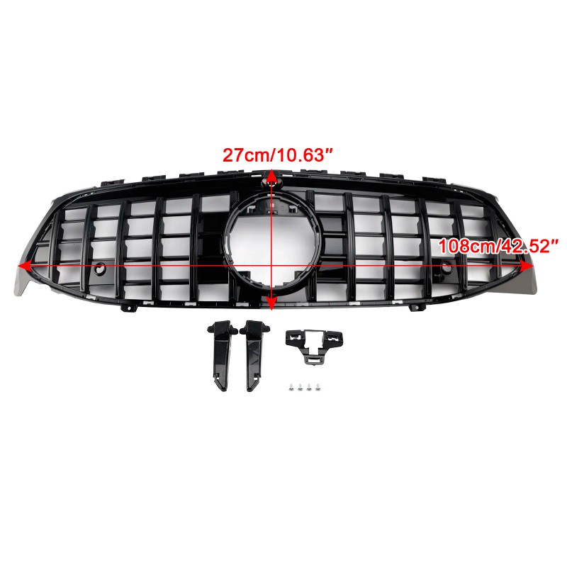 Black Front Bumper Grille Grill For Mercedes CLA Class W118