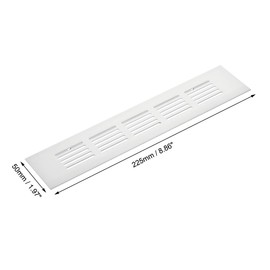 sourcing map Rectangle Shape Ventilation Grille Aluminum Alloy Louvered Air Vent 8.86 x 1.97 Inch for Wardrobe Cupboards