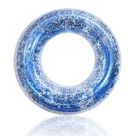 Swimming Ring for Children 5-10 Years, Blua Sequin Swimming Ring Inflatable Ring with 70 cm Diameter, Thick PVC Pool Inflatable Swimming Ring for Swimming Pool Water Outdoor Toy Party Accessories