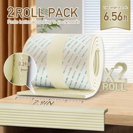 JZHLLA Baby Proofing Edge Corner Protector, 2 Packs 6.56ft Edge Guards for Baby with Self-Adhesive, 7.9in Wide Soft Seat Edge Cushion Padding for Furniture Desk Corner Edge Guard Bumper (Beige)