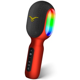 Wireless Bluetooth Karaoke Microphone, 5-in-1 Portable Handheld Mic Speaker with Dynamic RGB Lights, Mini Karaoke Machine for Car Travel Home Party, Music Recording, Duet Singing, Gift for Kids Adults