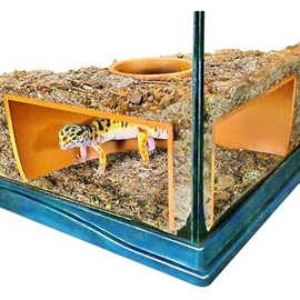Reptile Corner Underground Cave Viewing Hide | Hognose Snake, Corn Snake & Leopard Gecko Hideout Reptile Habitat Tank Enrichment | Reptile Decoration Accessories Supplies Toys Ornaments