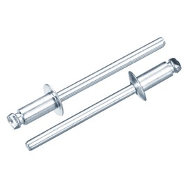 sourcing map 100Pcs 5/32"x3/8" Round Head Blind Rivets, Zinc-Plated Carbon Steel Grip and Mandrel Cap Blind Rivets, Silver