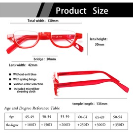 SIGVAN 4 Pairs of Colorful Fashion Half Moon Frame Reading Glasses Spring Hinge Male and Female Readers (Multicoloured 1, 1.00, multiplier_x)