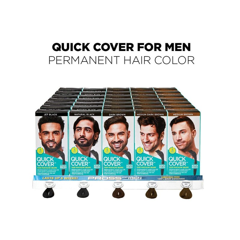 KISS Quick Cover For Men Permanent Hair Color Mustache Beard