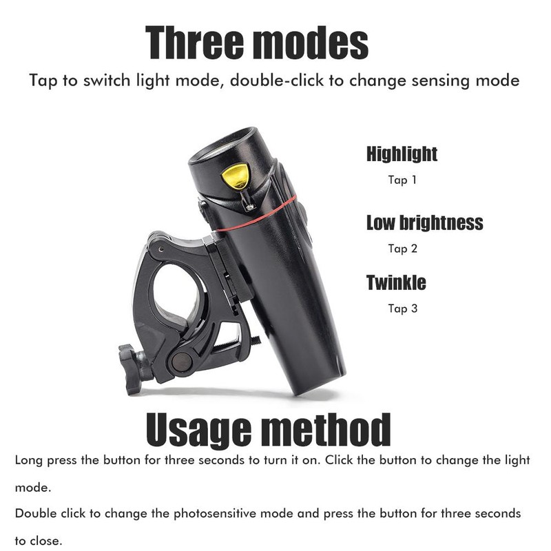 350 Lumen Bike Light Set USB Rechargeable Cycling Front and