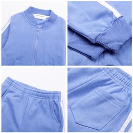 Mud Kingdom 5 Years Boys Tracksuit for Little Boy Zip up Jogger Set Sweatshirt Jogging Bottoms Outfits Blue
