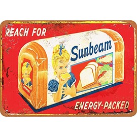 Tin Sign Sunbeam Bread - Vintage Metal Sign 8 x 12 Inches