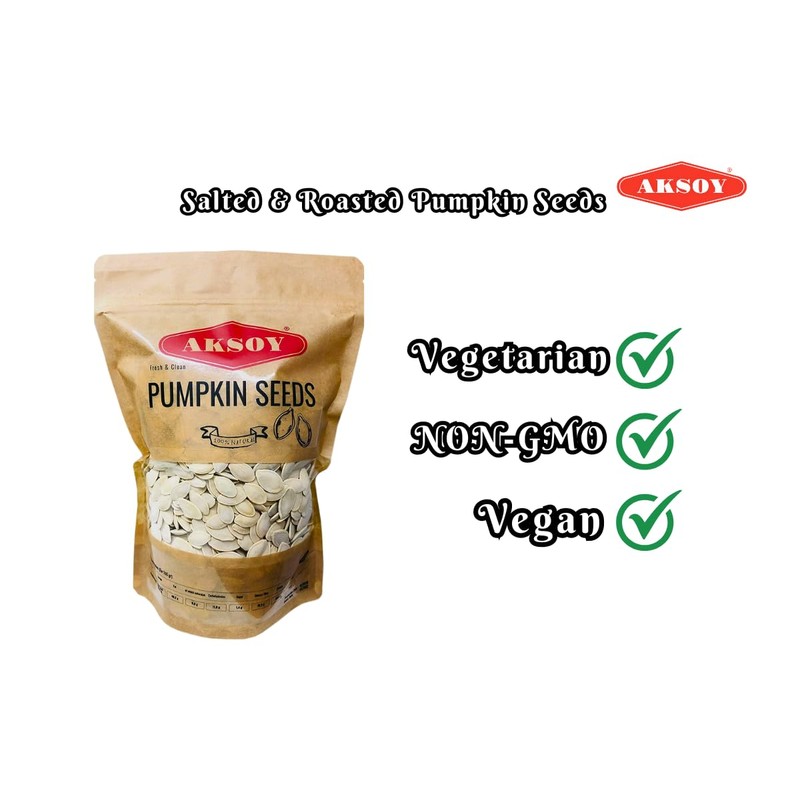 Aksoy Premium Roasted Lightly Sea Salted Whole Pumpkin Seeds 750gr