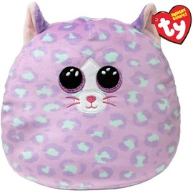 TY Cassidy Cat Squish a Boo 10 Inches - Squishy Beanies for Kids, Baby Soft Plush Toys - Collectible Cuddly Stuffed Teddy