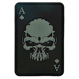 Dead Man's Hand Ace of Spades Dead Card Patch [“Hook ” Fastener - 3D PVC Rubber- YS1 ]