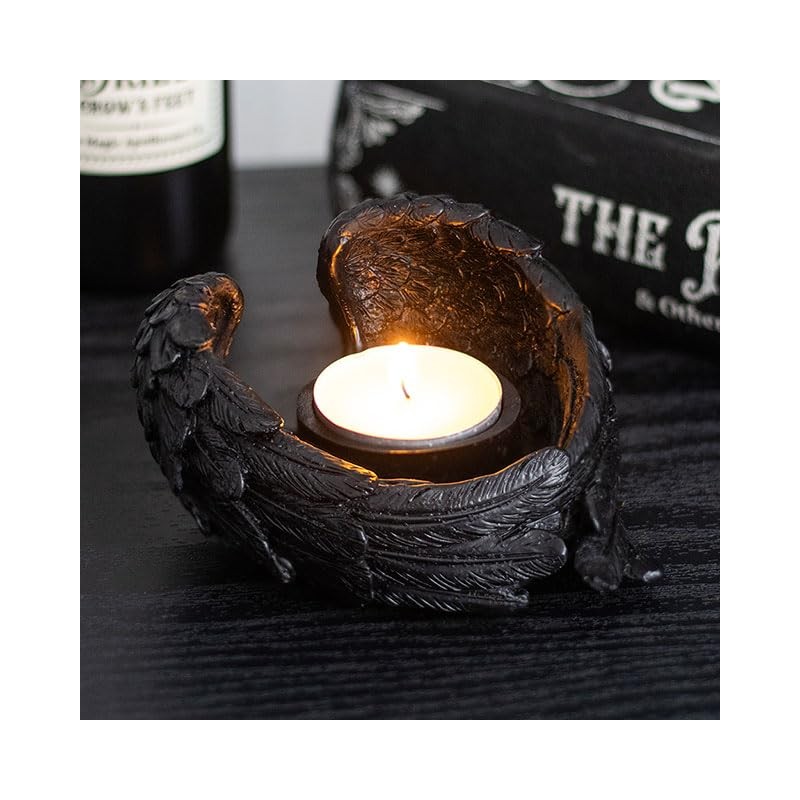 Raven Wings Tea Light Holder - Gothic Design Shaped Like