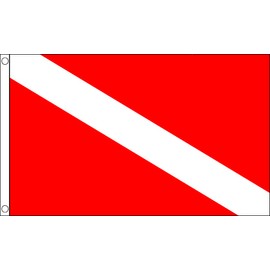 Scuba Diving Flag 3' x 5' - Underwater Diving Flags 90 x 150 cm - Banner 3x5 ft Drapeau Pavillon de plongée Sous-Marine AZ FLAG