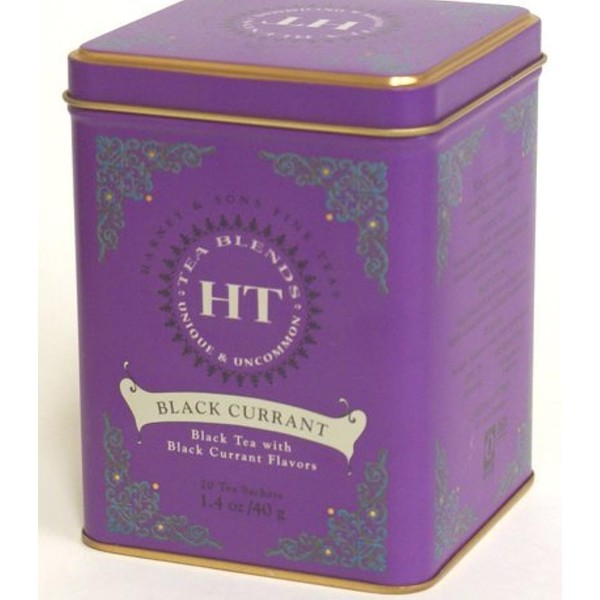 Harney & Sons Black Currant, 20 - Tea Sachets, 1.4 oz, (Pack of 4)