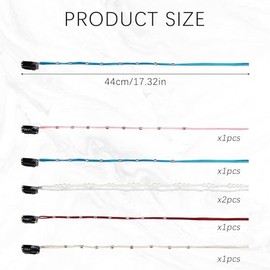 NICENEEDED 6 PCS Hair Chain for Braids, Imitation Pearl and Boho Bead Braided Hair Clip, Goth Fashion Hair Band Chain for Women DIY Braids Accessories