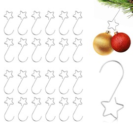 Pack of 60 Bauble Hangers for Christmas Tree Baubles, Christmas Hooks Hangers for Christmas Baubles, Small Christmas Tree Hooks, Silver, Perfect for Christmas Baubles