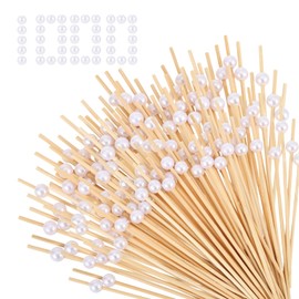 1000 Pcs Cocktail Picks Beads Fancy Toothpick for Appetizers 4.7 Inch Appetizer Skewer Sticks for Drinks Fruit Charcuterie Wedding Food Party,White