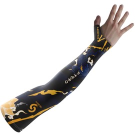 Gaming Arm Sleeve PC Sport open glove thumb hole compression esports gamers sleeve Hikari Blue, Large