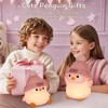 FAMIDUO Penguin Night Light, Cute Pink Penguin Lamp with Knit