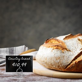 Pack of 50 Plastic Coated Price Tags 80 x 110 mm - Signs for Labelling Wipeable for Buffet Reusable Table Signs - Ideal for Bakery, Catering & Retail