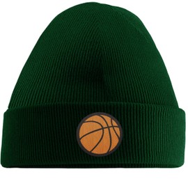 Hippowarehouse Basketball Logo Embroidered Beanie Hat Bottle Green