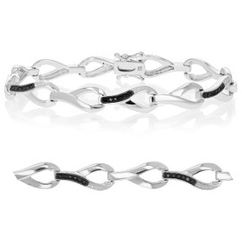 Vir Jewels 0.35 cttw Black Diamond Bracelet .925 Sterling Silver With Rhodium Infinity
