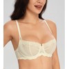 Lemorosy Women's Push Up Lace Sheer Bra Unlined Underwire Demi