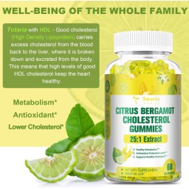 totaria ✨ Citrus Bergamot Gummies 25:1 Extract Cholesterol Support Italian No Sugar
