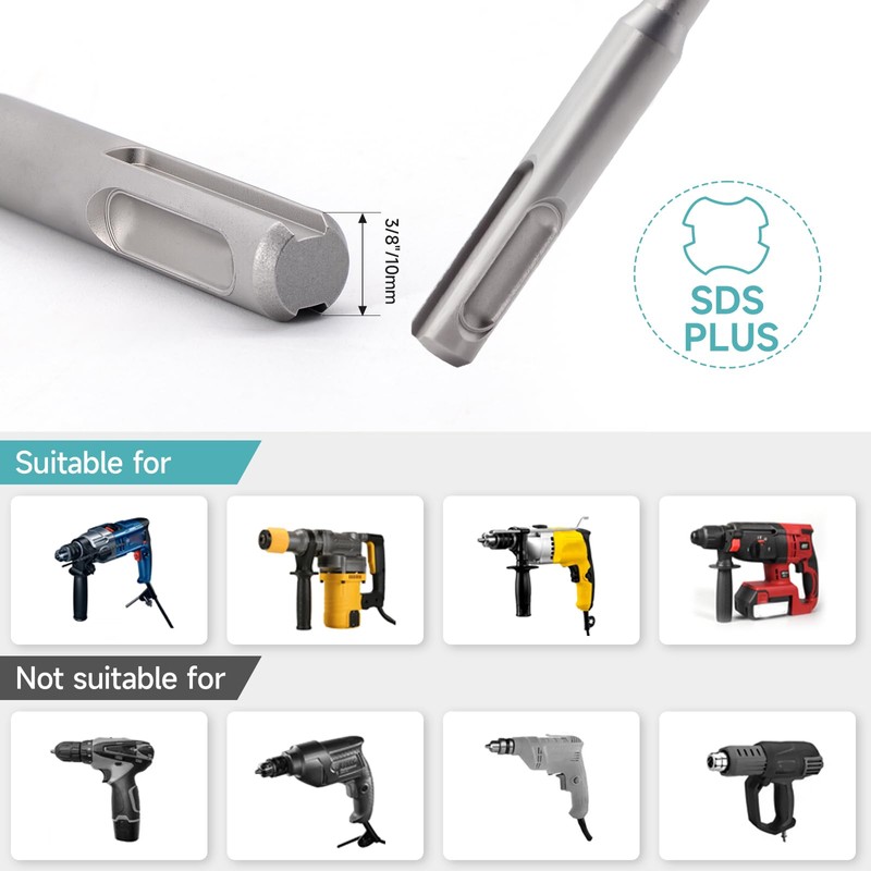 17Pcs Rotary Hammer Drill Bits and Chisel Set - SDS-Plus