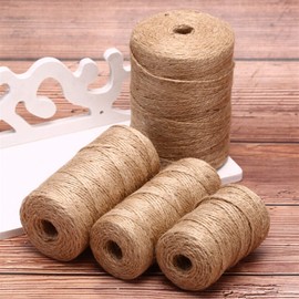Bclla Zkenshan-Natural Jute Twine 50M 80M 100M Handmade Hemp Linen Cords Rope to Tie Jute Twine Rope String DIY Craft Decoration, Natural Jute Fiber (Color : 100m)