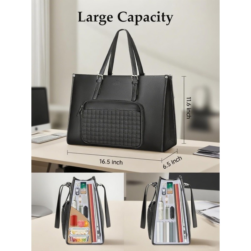 MATEIN Laptop Tote Bag with Insulated Lunch Compartment, 15.6 Inch