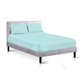 AATH COLLECTION Egyptian Cotton Fitted Sheet 23 CM Deep, 200 Thread Count Single, Double, King, Super King Fitted Bed Sheets, Soft & Fade Resistant (Double, Duck Egg)