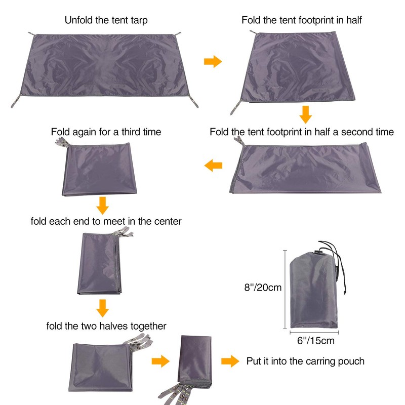 REDCAMP Waterproof Camping Tent Tarp - 95" x 83", 4