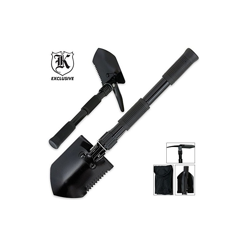 Folding Camping Survival Shovel with Pick